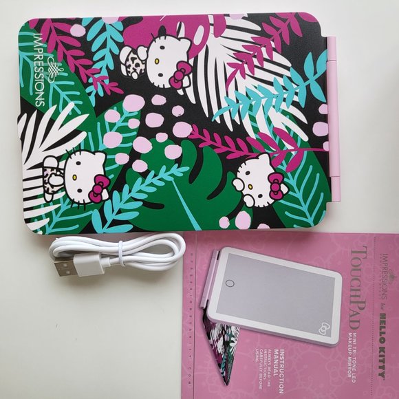 NEW! IMPRESSIONS Hello Kitty Touch Pad Mini Tri-Tone Makeup Mirror Flip - Picture 7 of 8